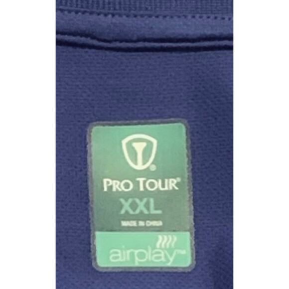 Pro Tour Airplay Mens Blue Golf Shirt Size XXL Long Sleeve Collar Polo Style - Picture 3 of 12